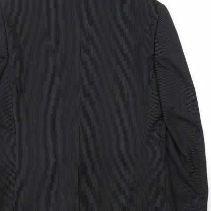 George Mens Black Striped  Jacket Suit Jacket Size 40