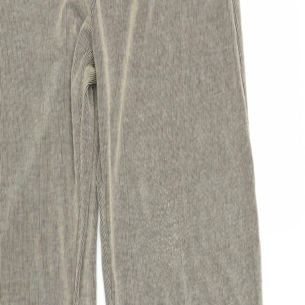 Nasty Gal Womens Beige Striped  Trousers  Size 10 L28 in