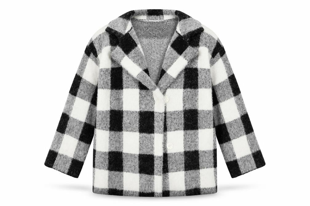 Primark Womens White Check  Jacket Coat Size S