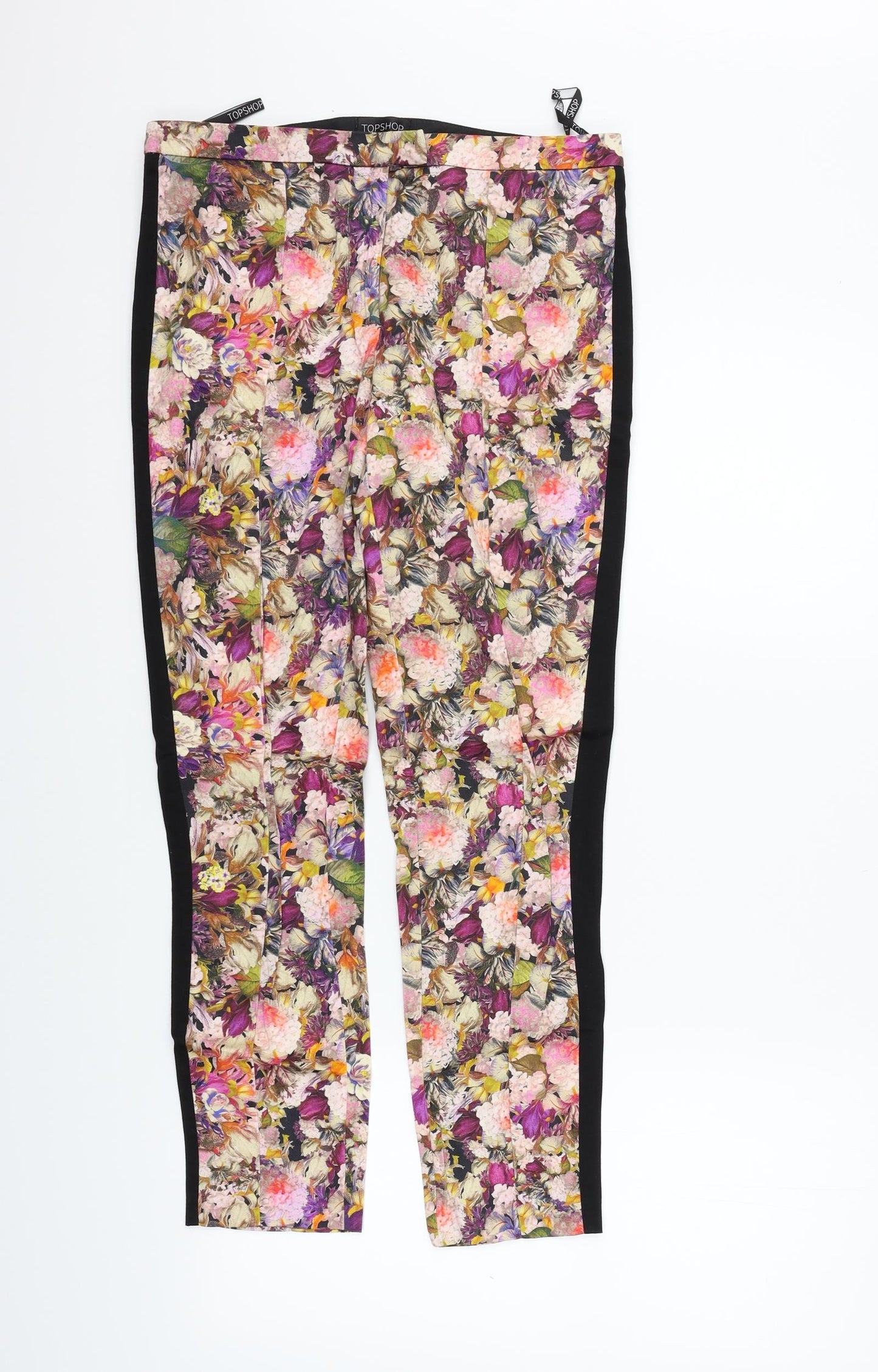 Topshop Womens Beige Floral  Sweatpants Trousers Size 10 L28 in