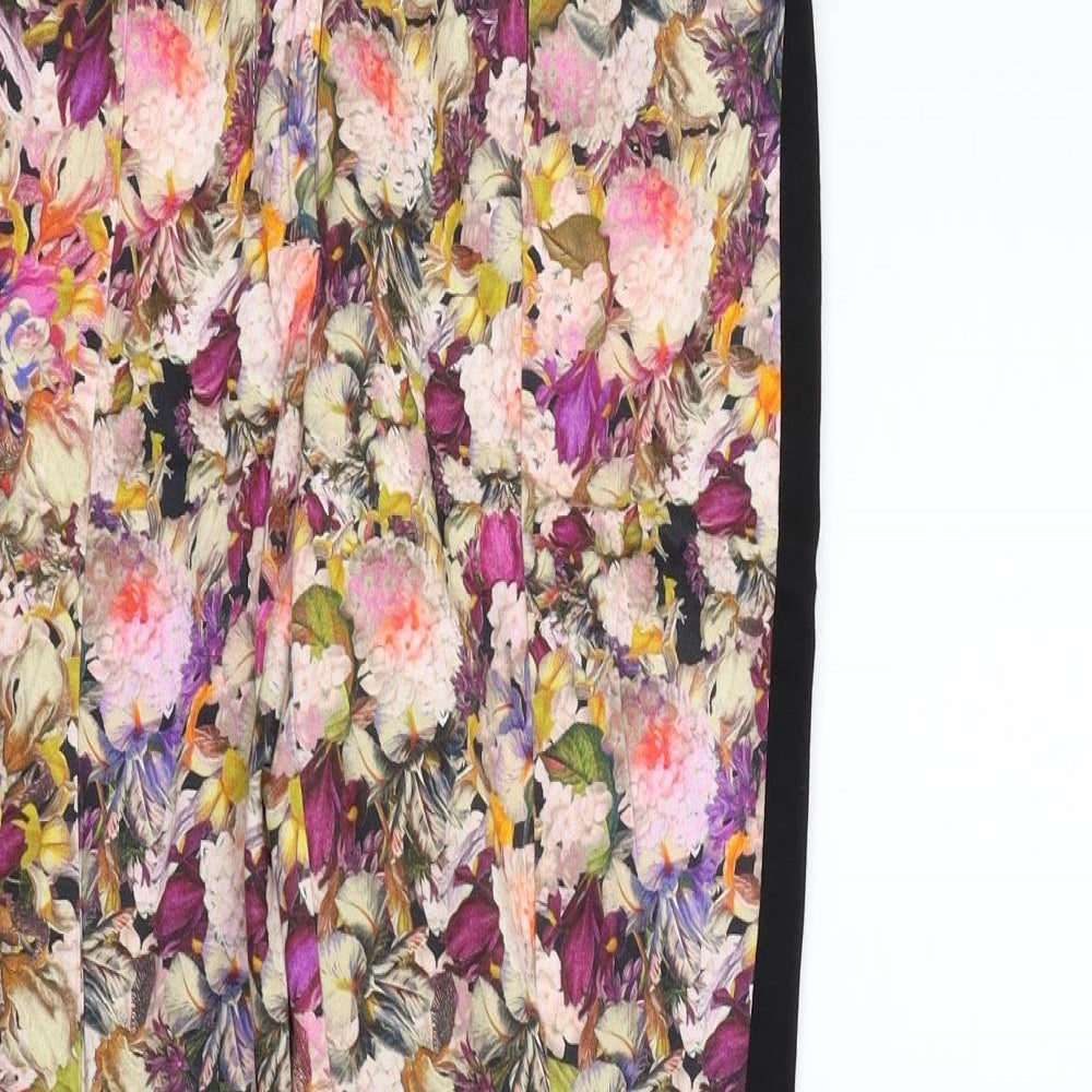Topshop Womens Beige Floral  Sweatpants Trousers Size 10 L28 in