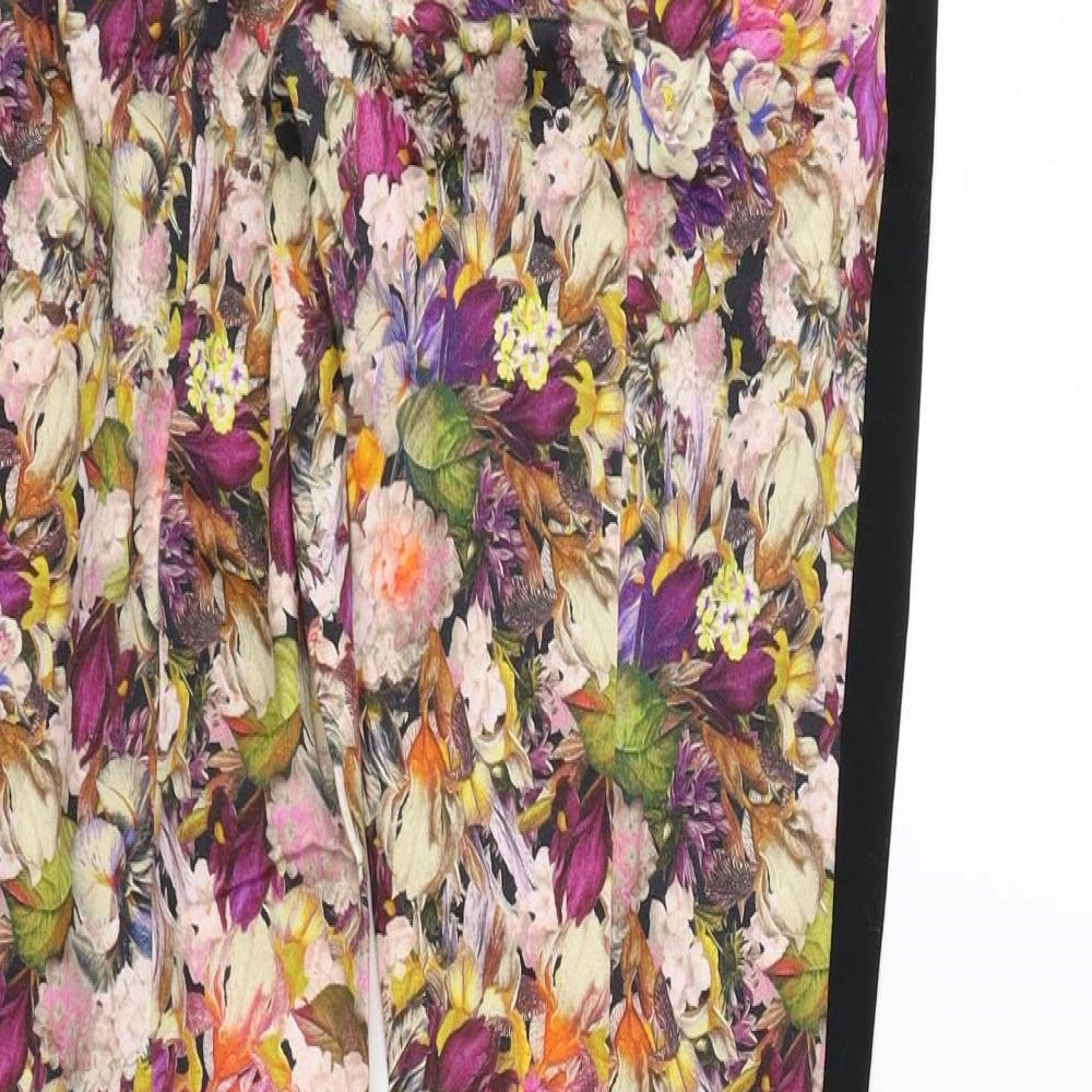 Topshop Womens Beige Floral  Sweatpants Trousers Size 10 L28 in