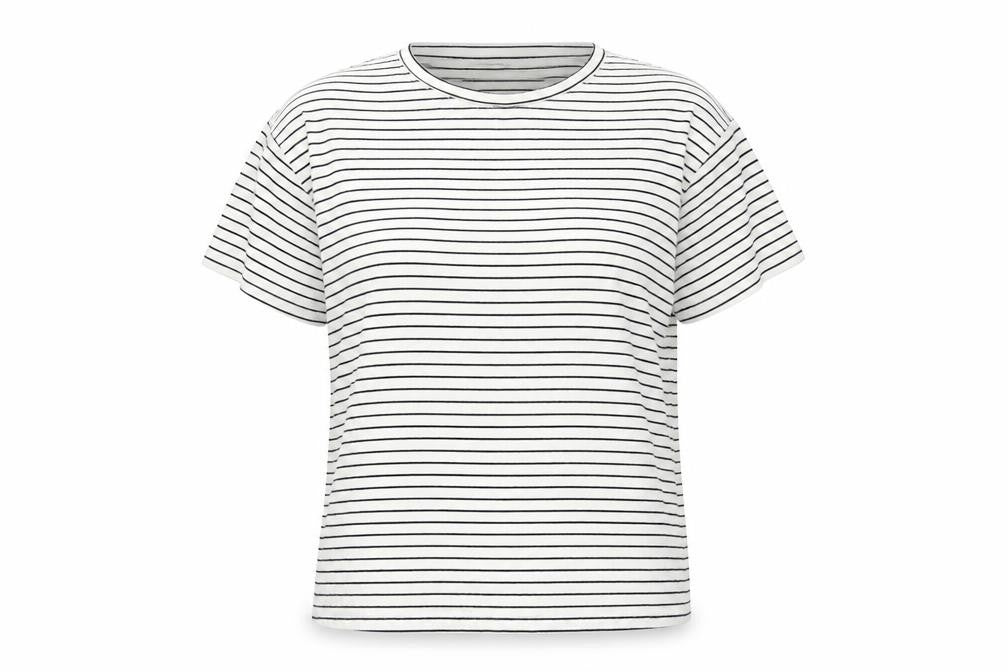 New Look Womens White Striped  Basic Polo Size 12