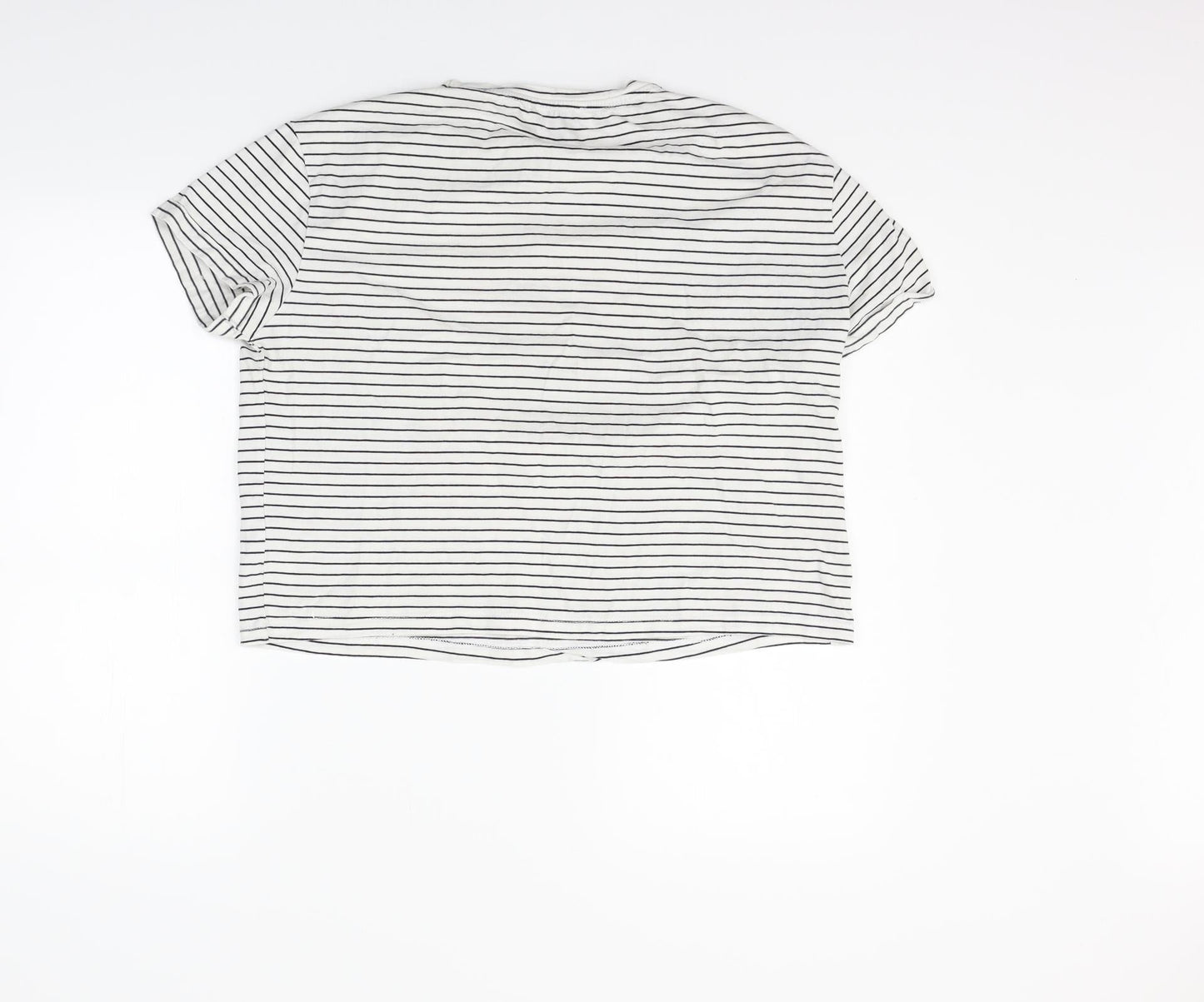 New Look Womens White Striped  Basic Polo Size 12