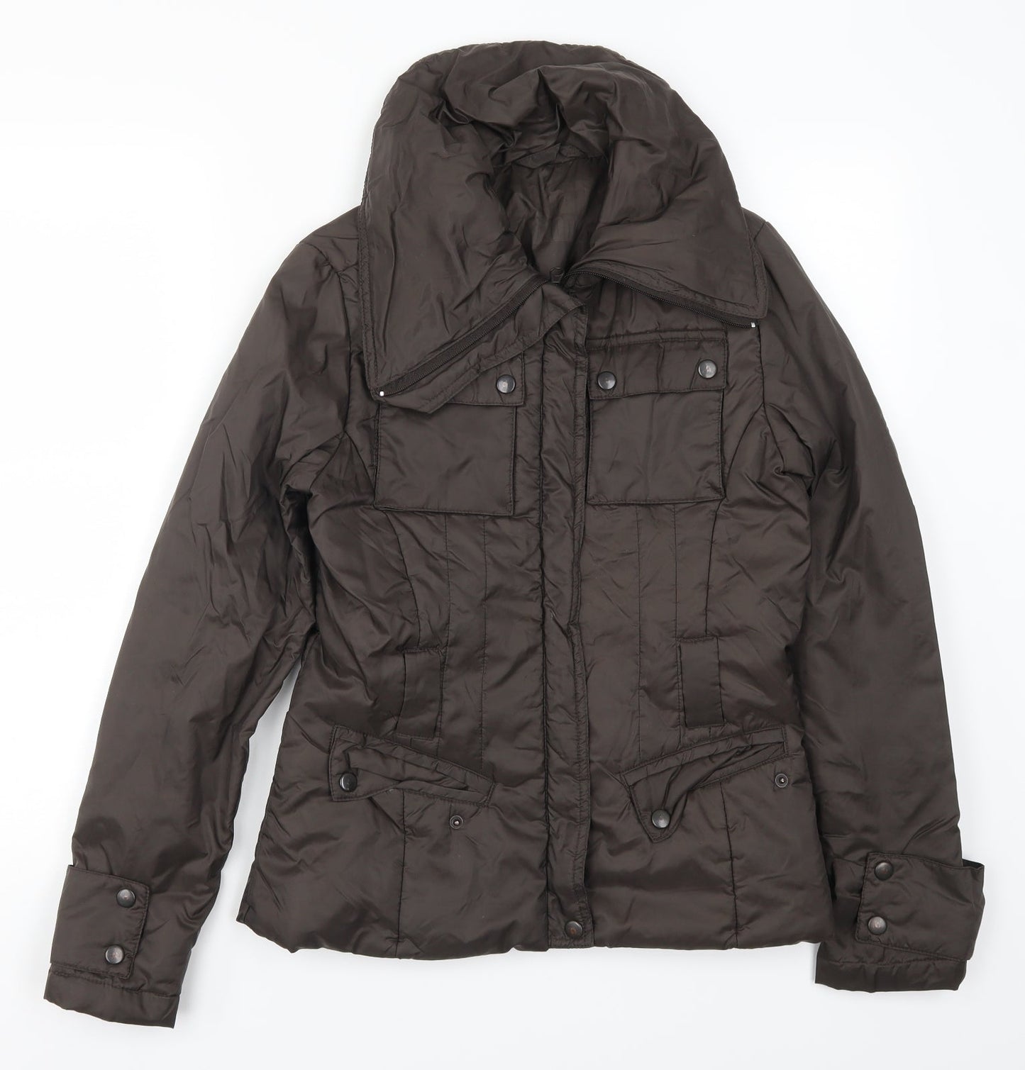 New Look Womens Brown   Quilted Coat Size 10