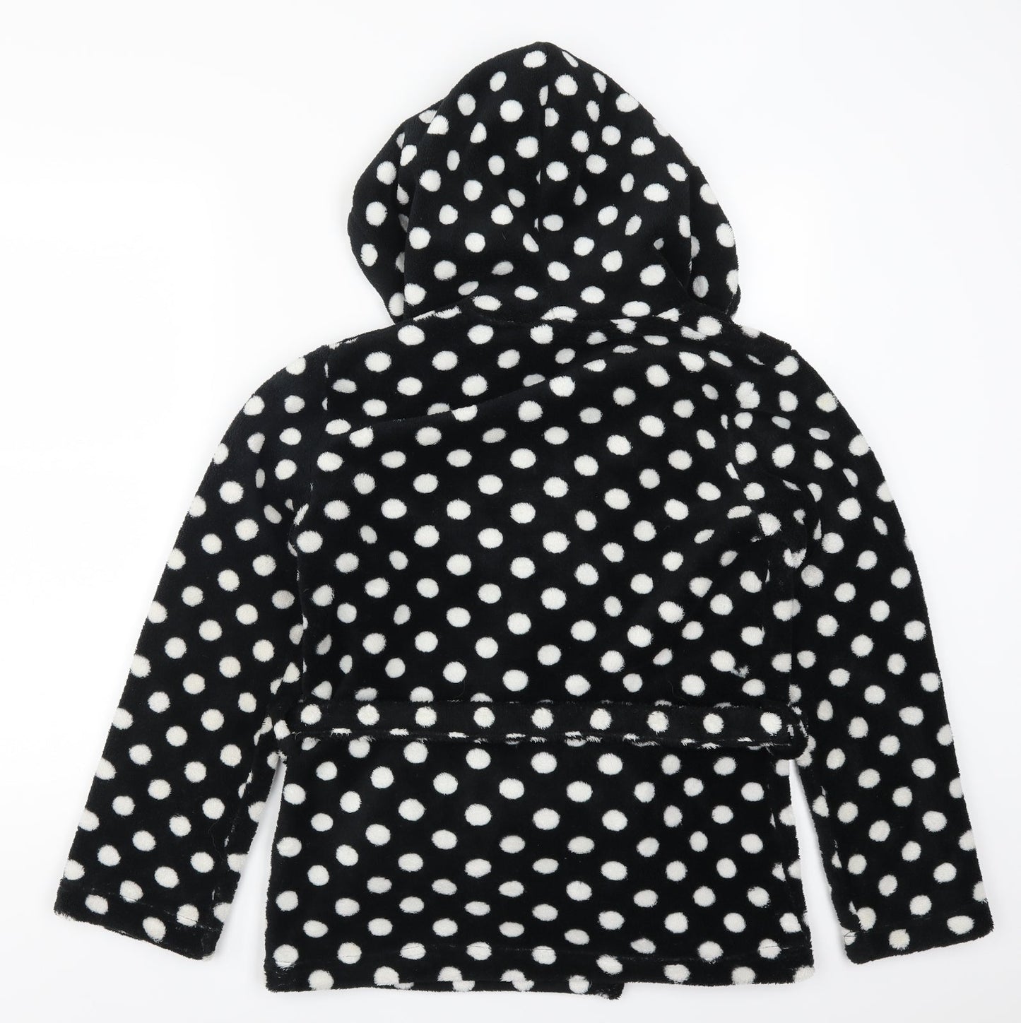 George Womens Black Polka Dot  Kimono Robe Size S