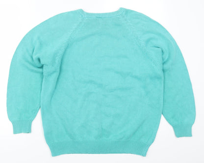 Back view of Casual Club women’s blue jumper, size M