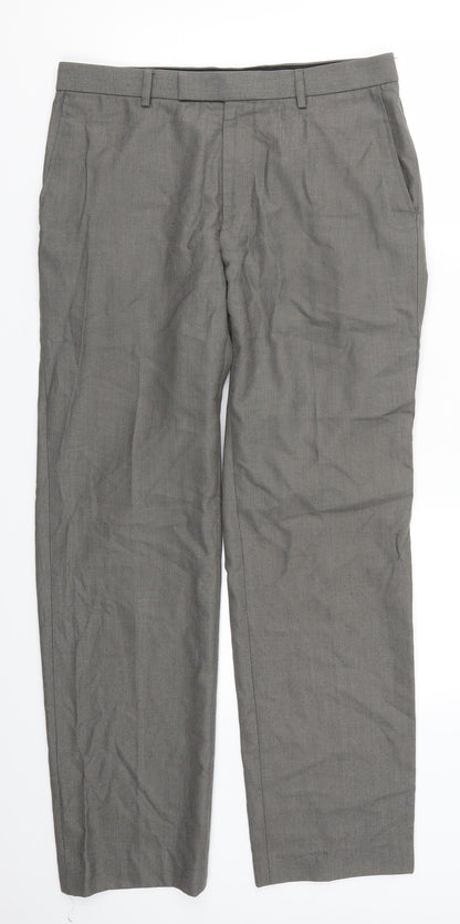 Preloved Marks and Spencer Mens Grey   Trousers  Size 32 L30 in - Front