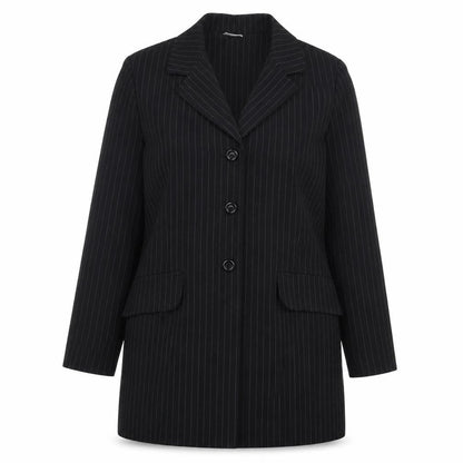 Select Womens Black Striped  Jacket Blazer Size 14