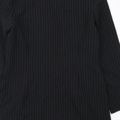 Select Womens Black Striped  Jacket Blazer Size 14