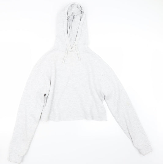 Topshop Womens Grey   Pullover Hoodie Size 8  - Cropped