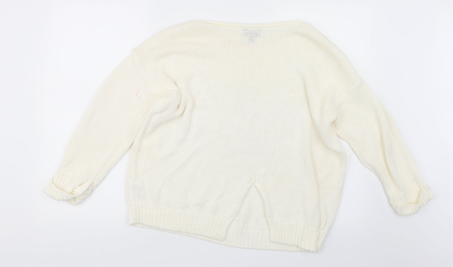 Topshop Womens Ivory  Knit Pullover Jumper Size 12
