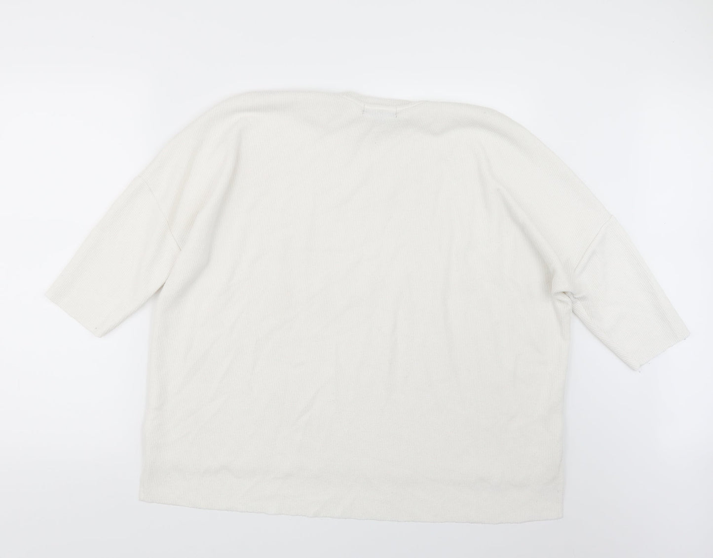 Primark Womens White  Knit Pullover Jumper Size 12
