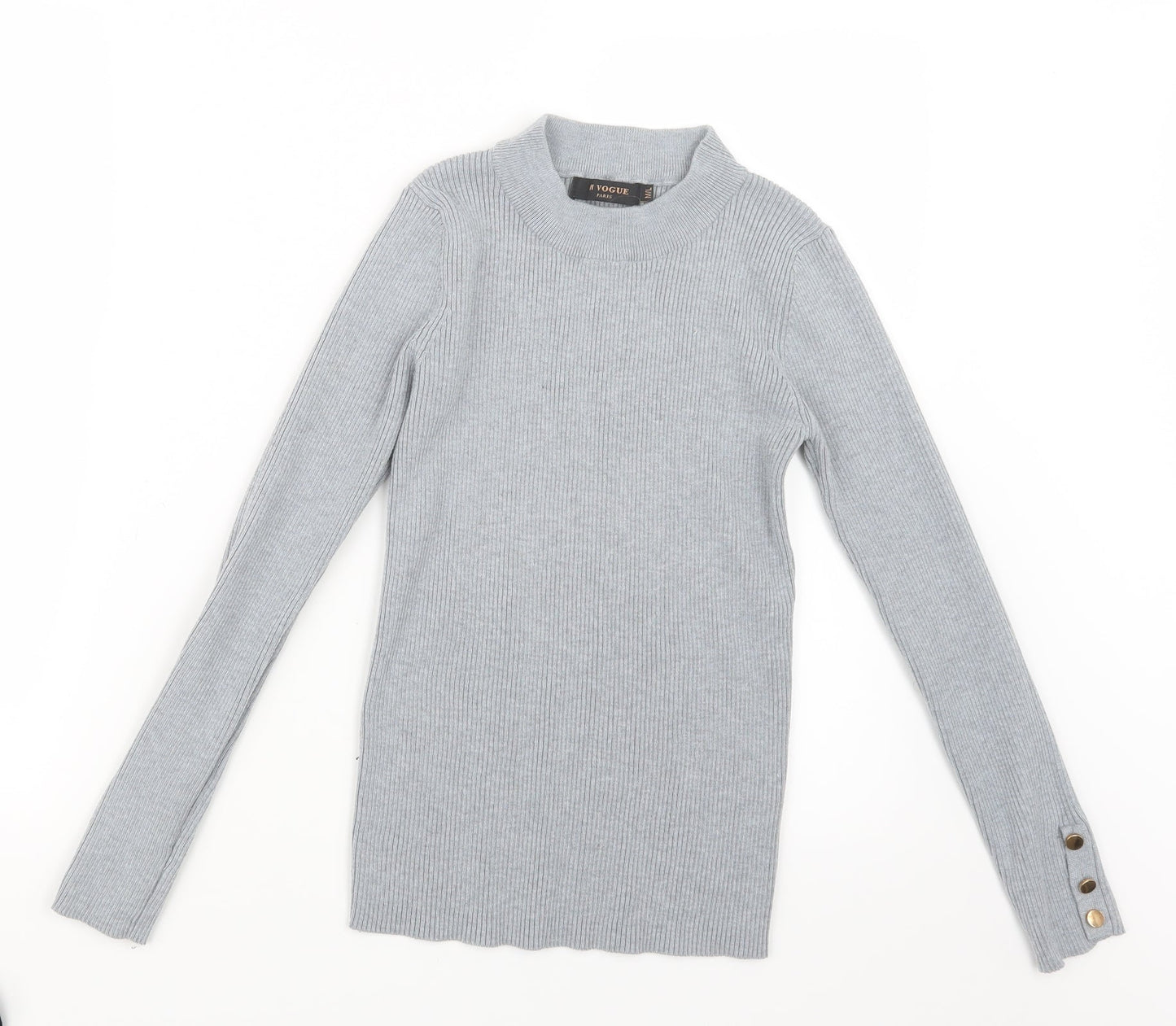 In Vogue Womens Grey  Knit Pullover Jumper Size M