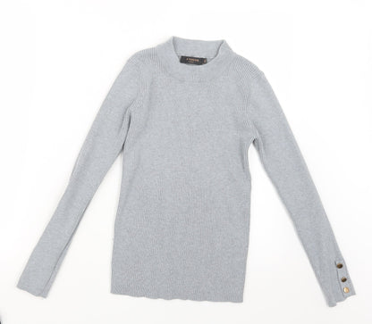 Preloved In Vogue Womens Grey  Knit Pullover Jumper Size M - Front