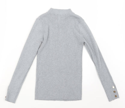 Preloved In Vogue Womens Grey  Knit Pullover Jumper Size M - Back