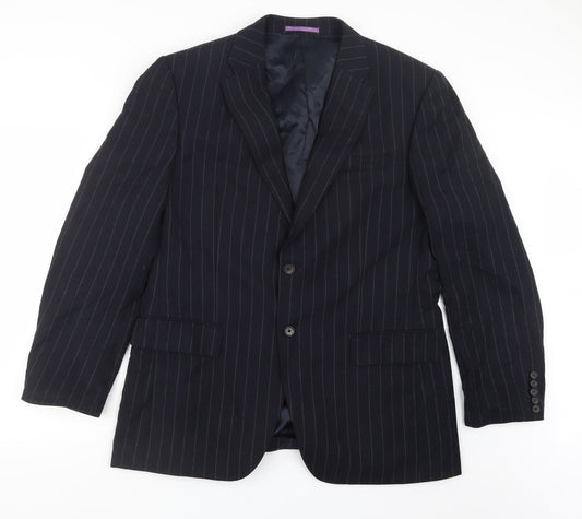 NEXT Mens Blue Striped  Jacket Suit Jacket Size 40