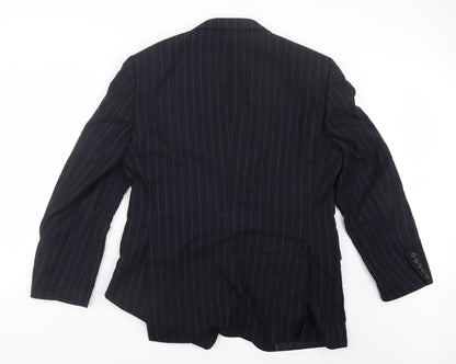 Next Mens Blue Striped  Jacket Suit Jacket Size 40