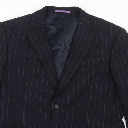 Next Mens Blue Striped  Jacket Suit Jacket Size 40