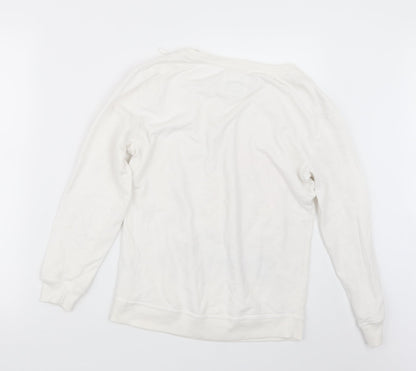 Preloved Tesco Womens White   Pullover Jumper Size 6 - Back