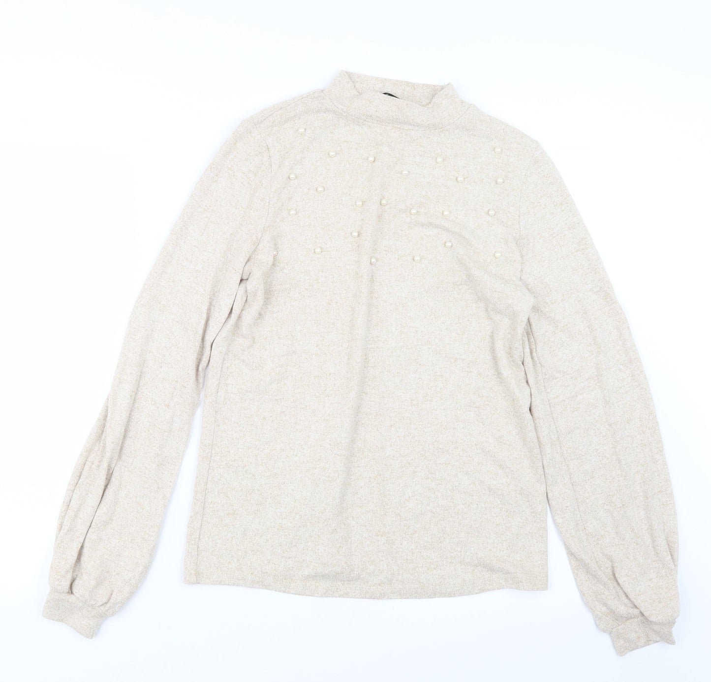 Very Womens Beige  Knit Pullover Jumper Size 10