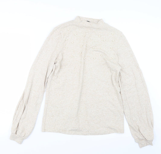 Very Womens Beige  Knit Pullover Jumper Size 10