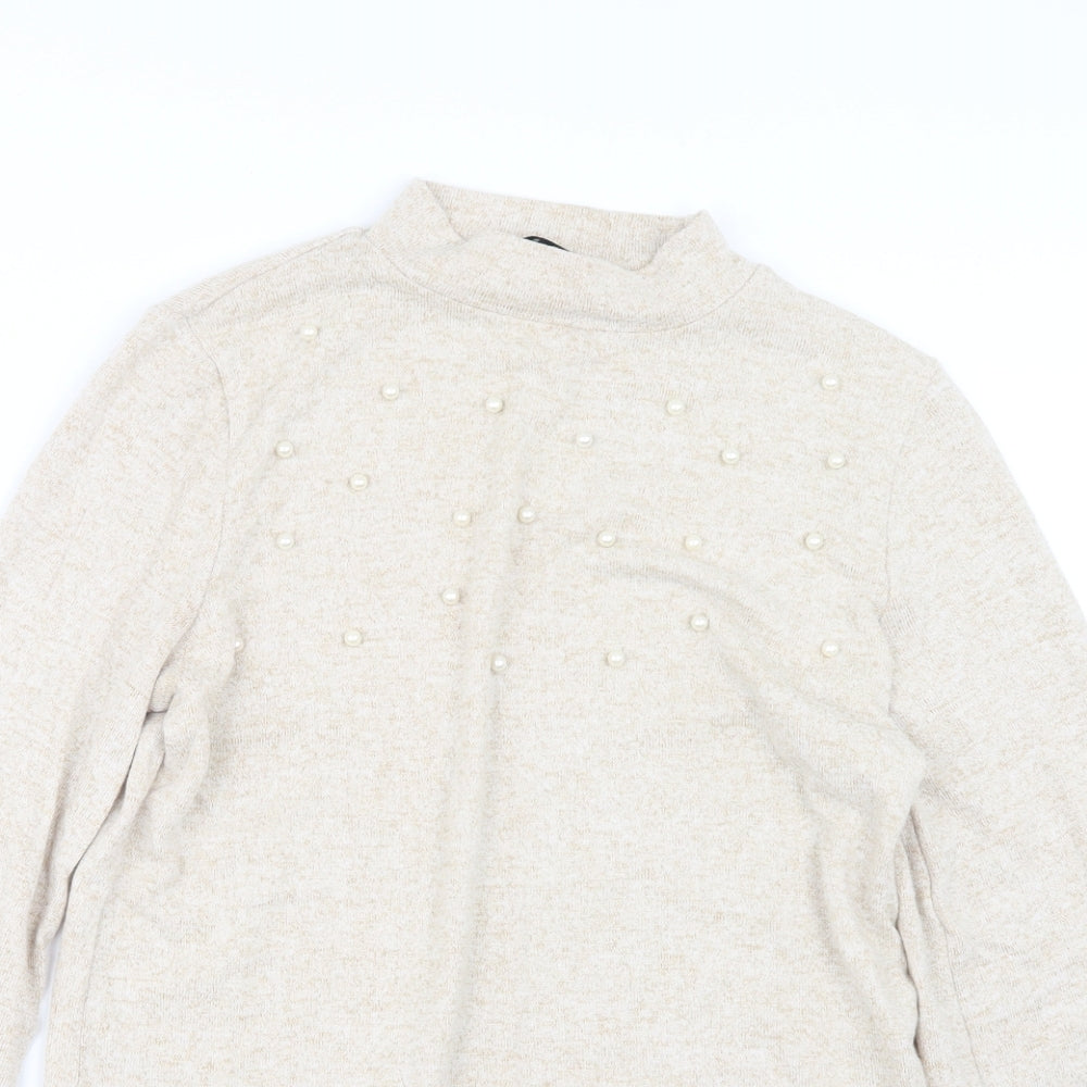 Very Womens Beige  Knit Pullover Jumper Size 10