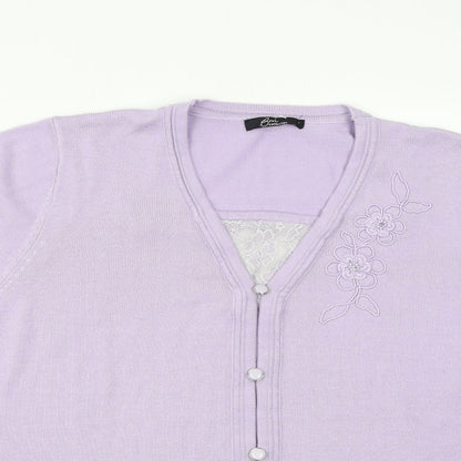 Preloved BM collection Womens Purple   Pullover Jumper Size L  - Floral embroidery - Detail