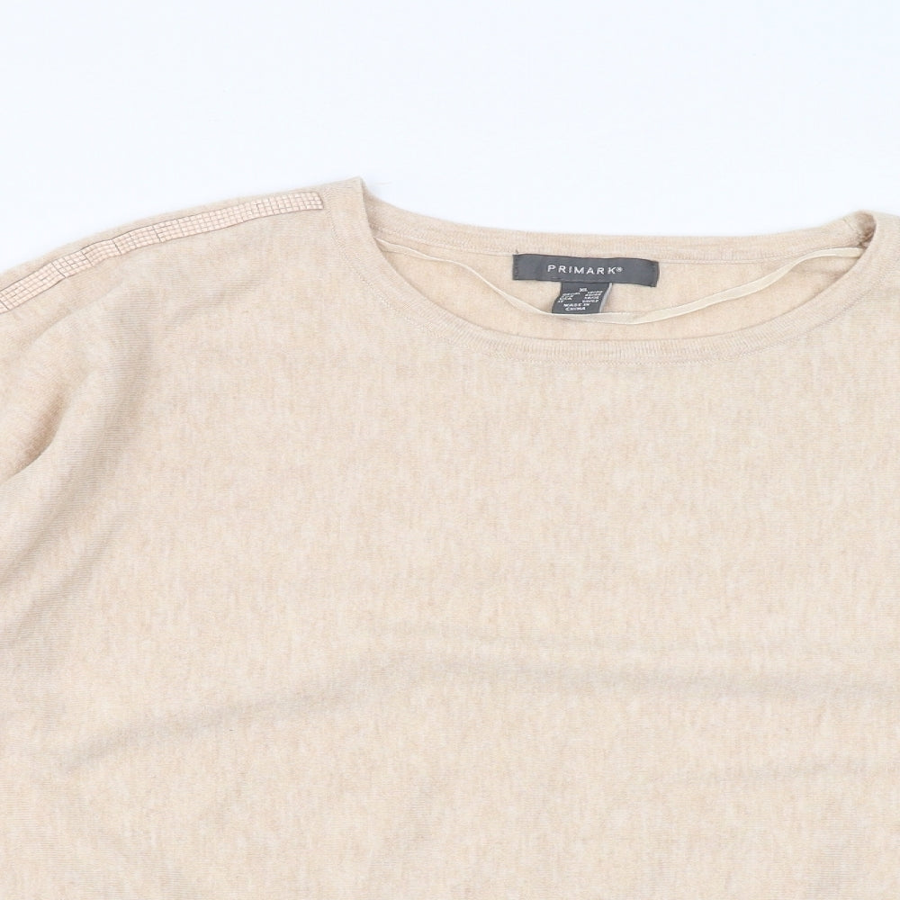 Primark Womens Beige   Pullover Jumper Size XL  - beaded sleeves