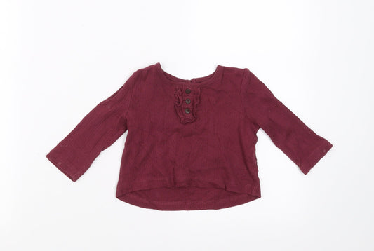 George Girls Purple   Basic T-Shirt Size 6-9 Months  - Hearts