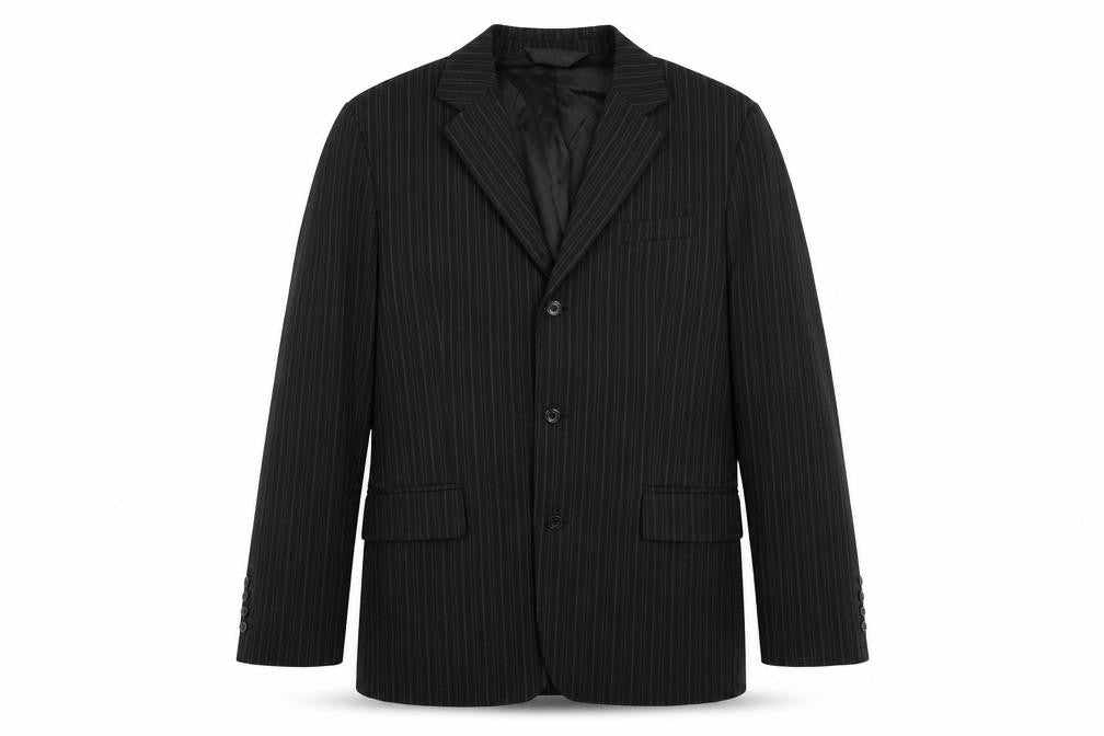 Full Circle Mens Black Striped  Jacket Blazer Size L