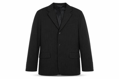 Full Circle Mens Black Striped  Jacket Blazer Size L