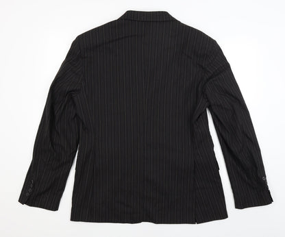 Full Circle Mens Black Striped  Jacket Blazer Size L