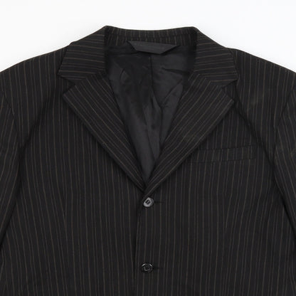 Full Circle Mens Black Striped  Jacket Blazer Size L