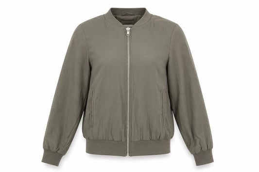 Front view of Papaya women’s green jacket, size UK 10