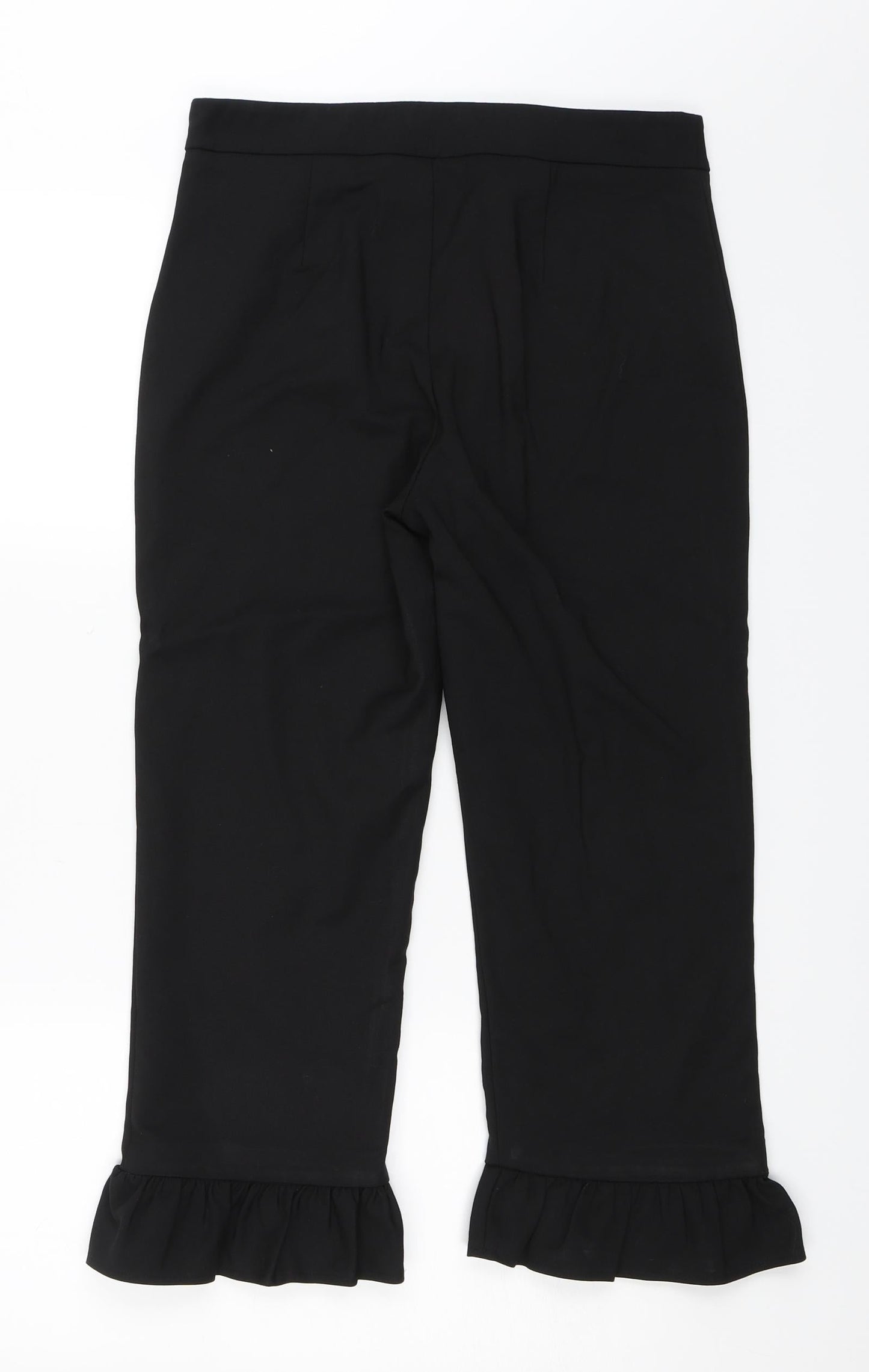 Zara Womens Black   Cropped Trousers Size M L22.5 in