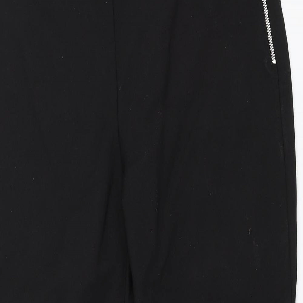 Zara Womens Black   Cropped Trousers Size M L22.5 in