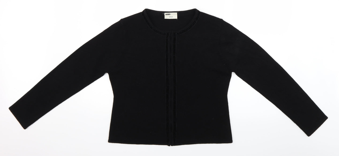 Sara Woman Womens Black   Cardigan Jumper Size 16