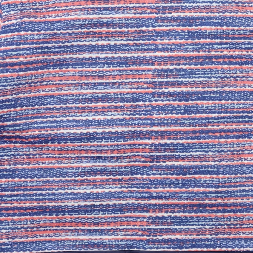 Anne De Lancay Womens Blue Striped  Jacket Blazer Size M