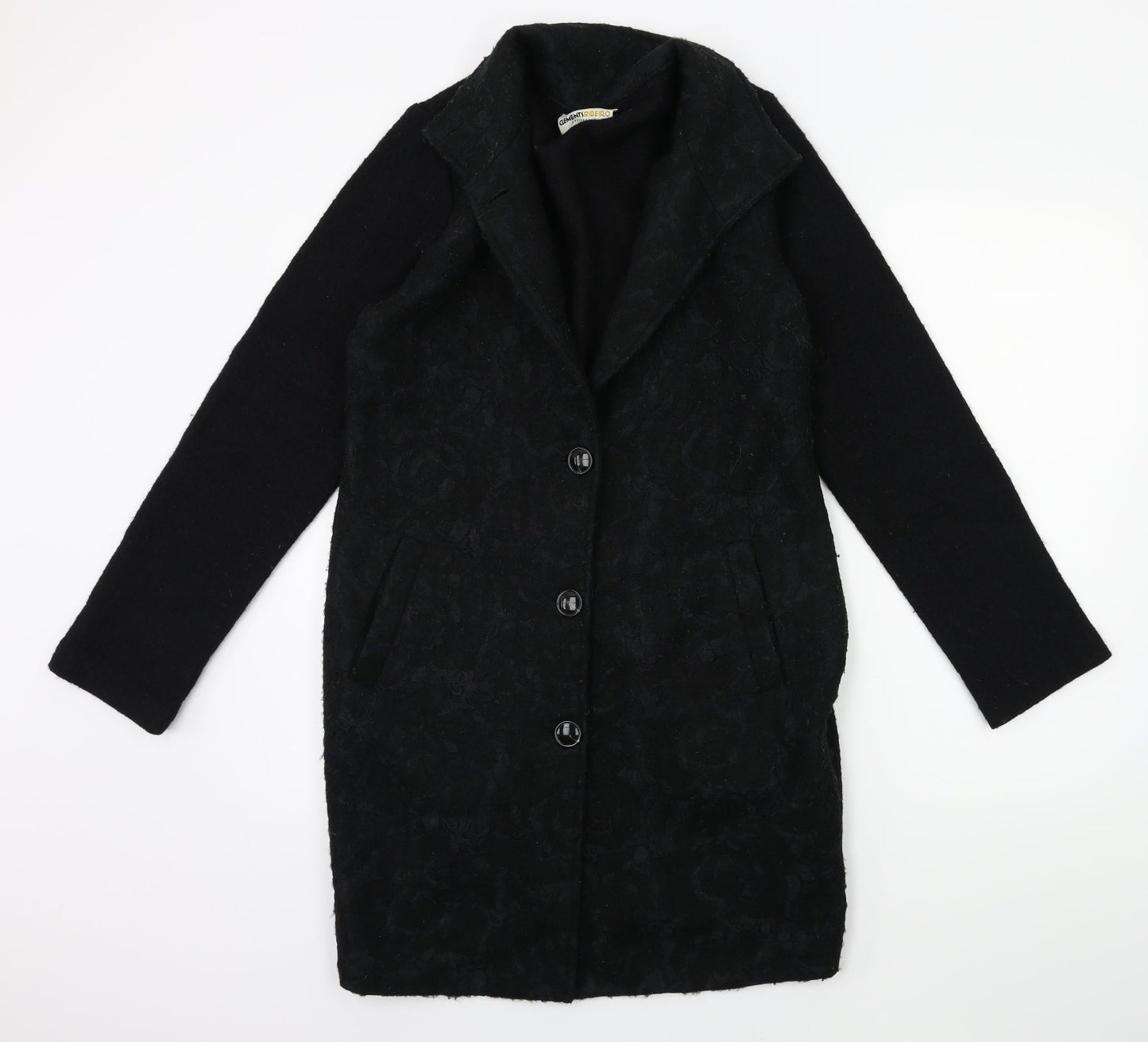 Clements Ribeiro Womens Black   Overcoat Coat Size S