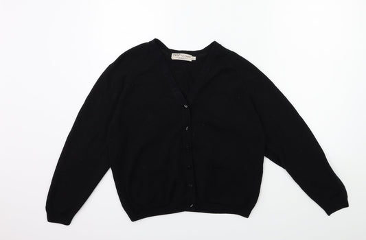 EWM Womens Black  Knit Cardigan Jumper Size 14