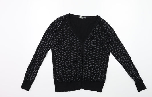 TEXT WOMAN Womens Black  Knit Cardigan Jumper Size L