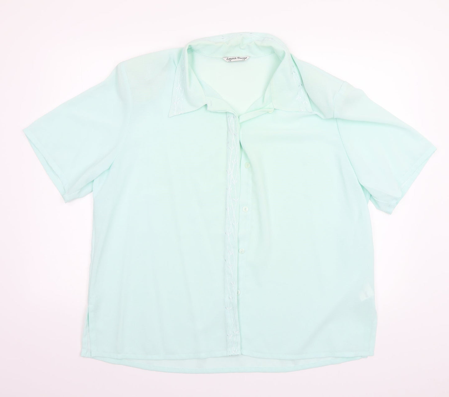 Lauren Duvar Womens Green   Basic Button-Up Size 20