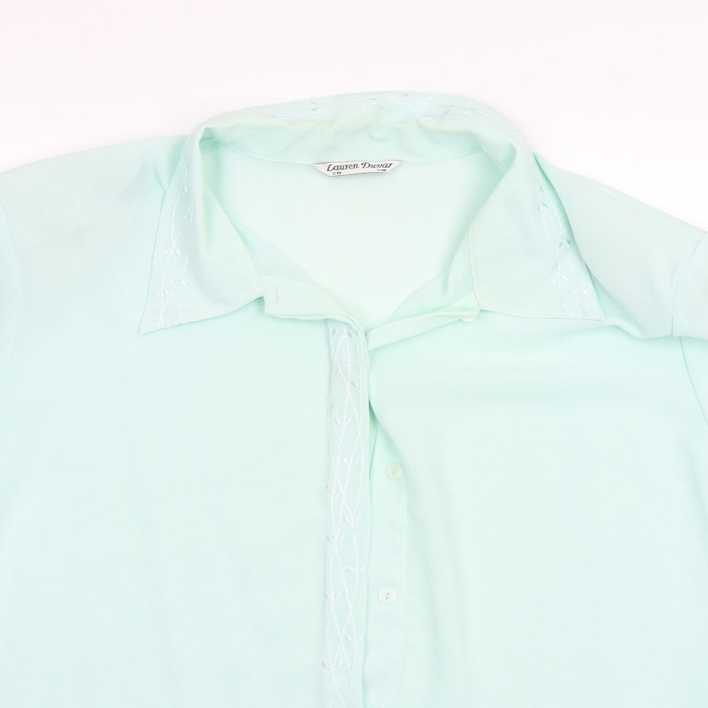 Lauren Duvar Womens Green   Basic Button-Up Size 20