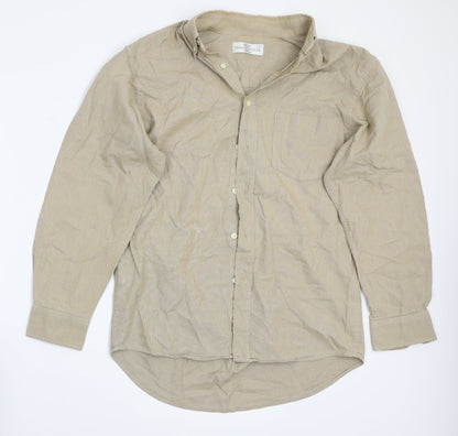 Marks & Spencer Mens Beige    Button-Up Size S