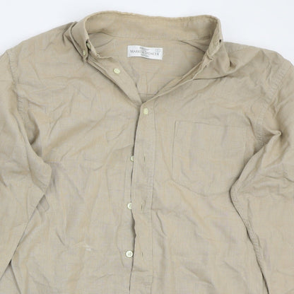 Marks & Spencer Mens Beige    Button-Up Size S