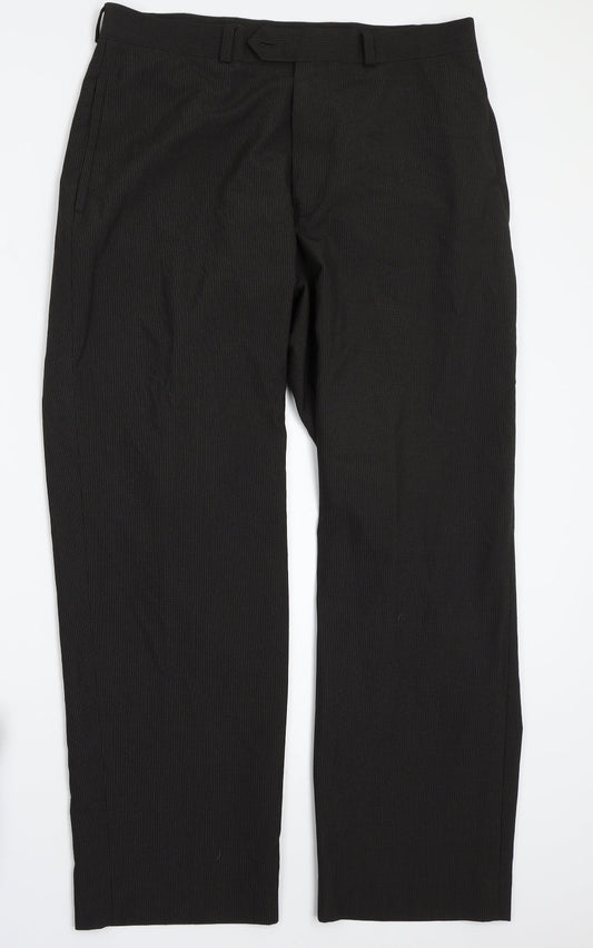 BHS Womens Brown Striped  Trousers  Size 34 L29 in
