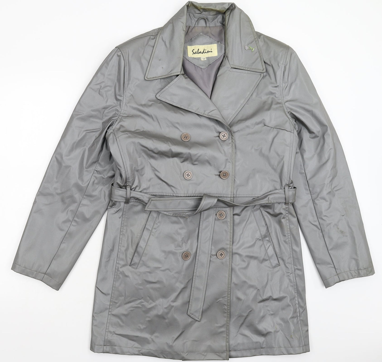 Sabadini Womens Silver   Kimono Coat Size 14