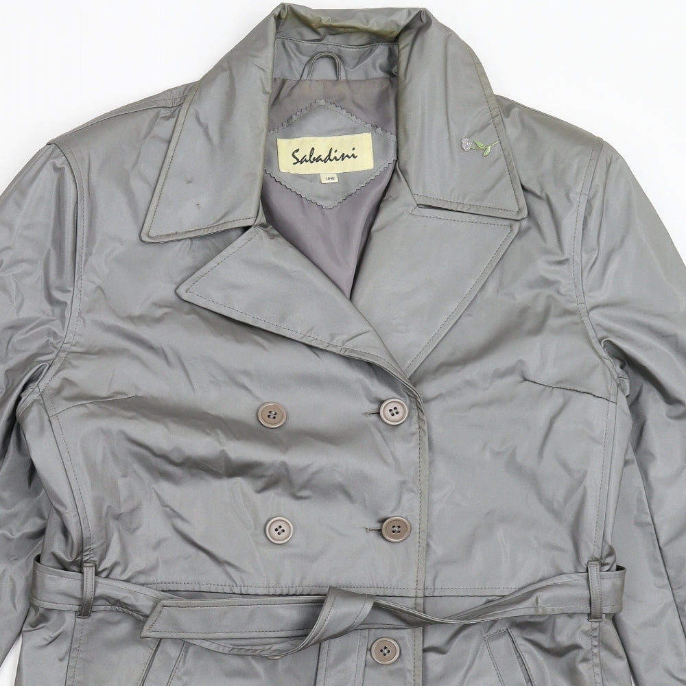 Sabadini Womens Silver   Kimono Coat Size 14