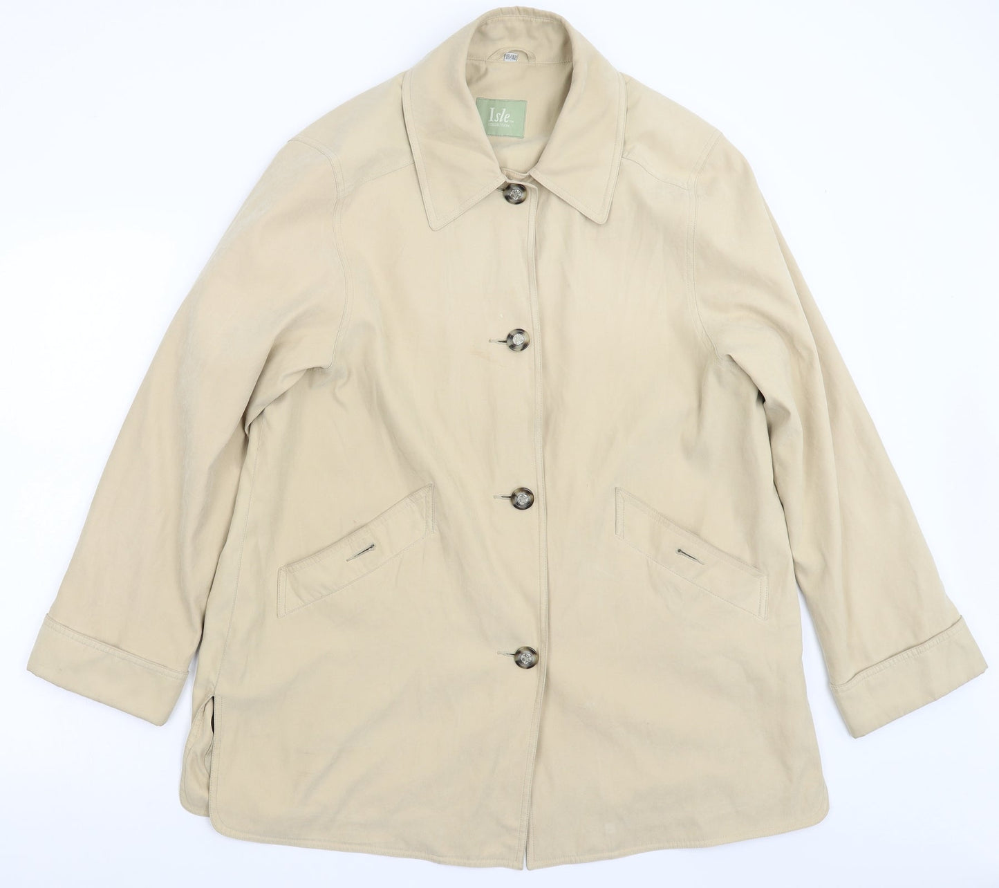 Isle Womens Beige   Jacket Coat Size 16